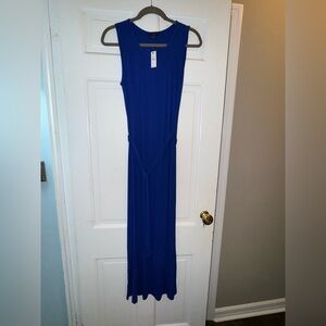 Talbots Blue Sleeveless Scoop Neck Maxi dress NWT